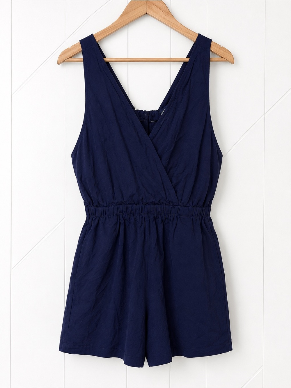 Cupshe Navy Surplice Sleeveless Romper Elastic Waist NWT XS